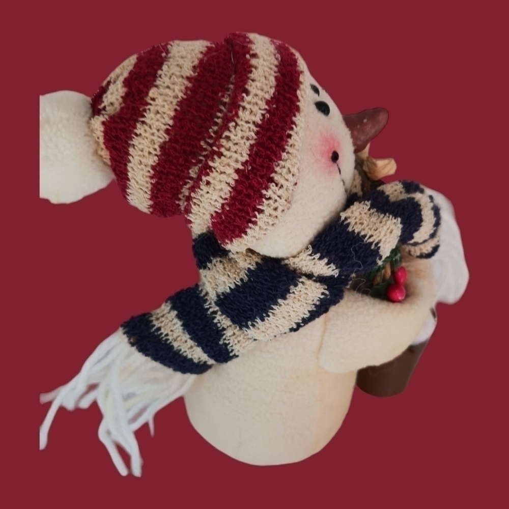The cherished fabric snowman christmas decoration - Picture 4 of 8